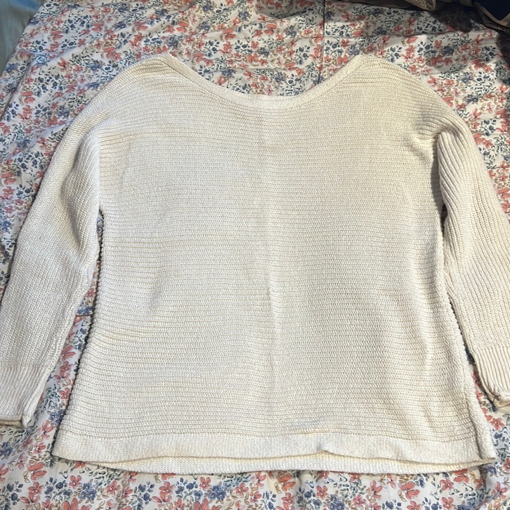 Knitted White Sweater, Medium Size